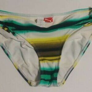 Puma Sport Lifestyle Womens Hipster Swim Bottom Multicolor Stripes Large NWT